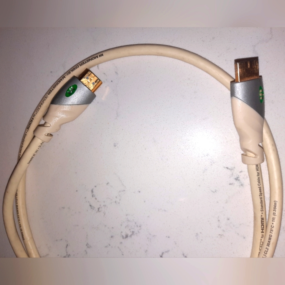MONSTER ADVANCED white Computer cord standard speed cable for HDMI